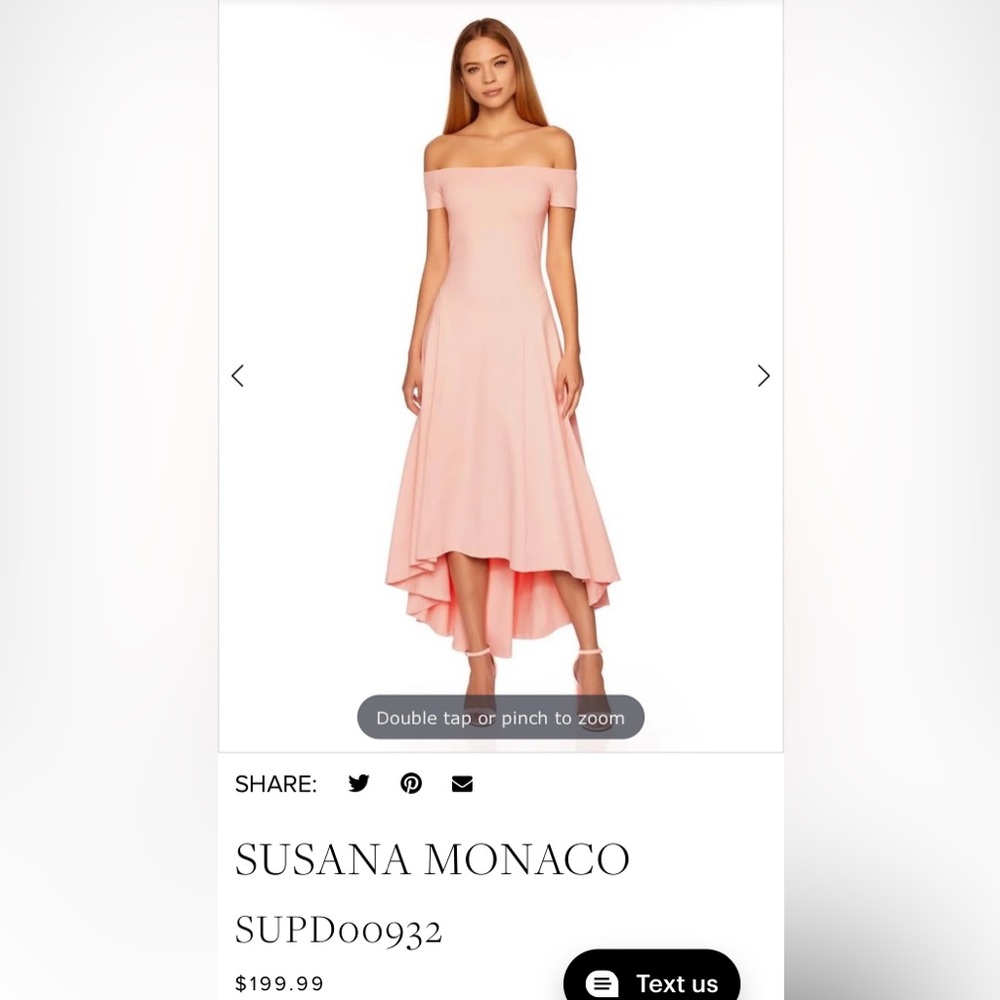 NWT Susana Monaco Off shoulder dress in nude Size XS